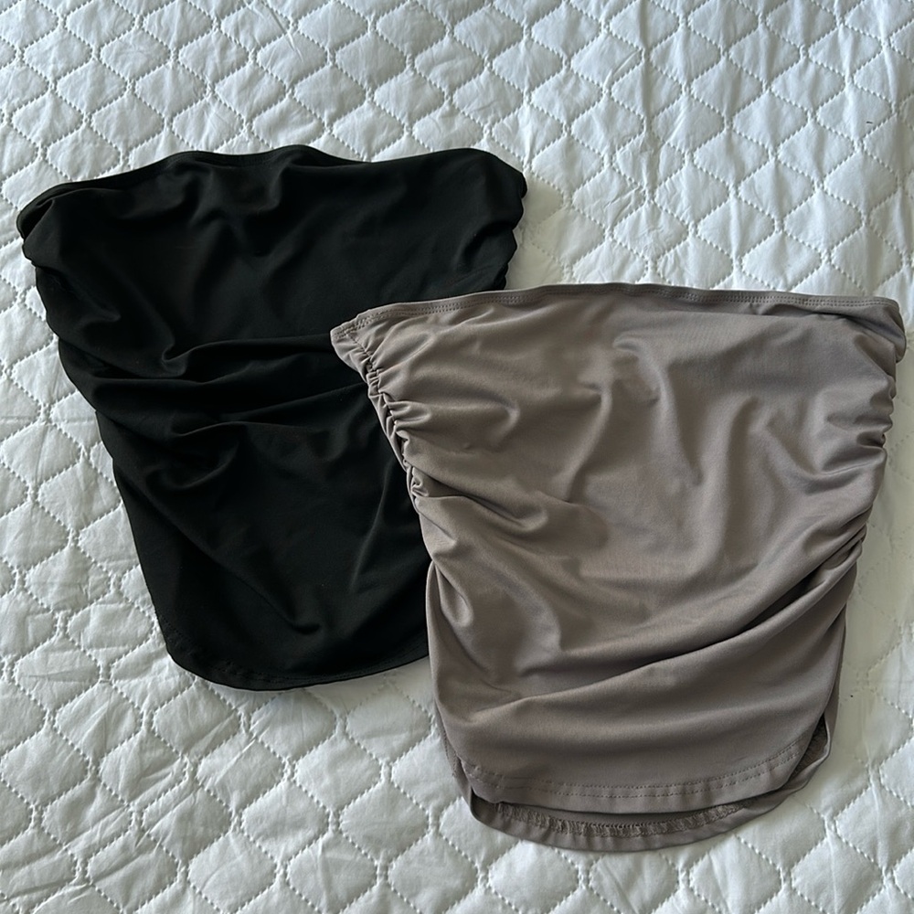 2-Pack Bandeau Tops black/grey